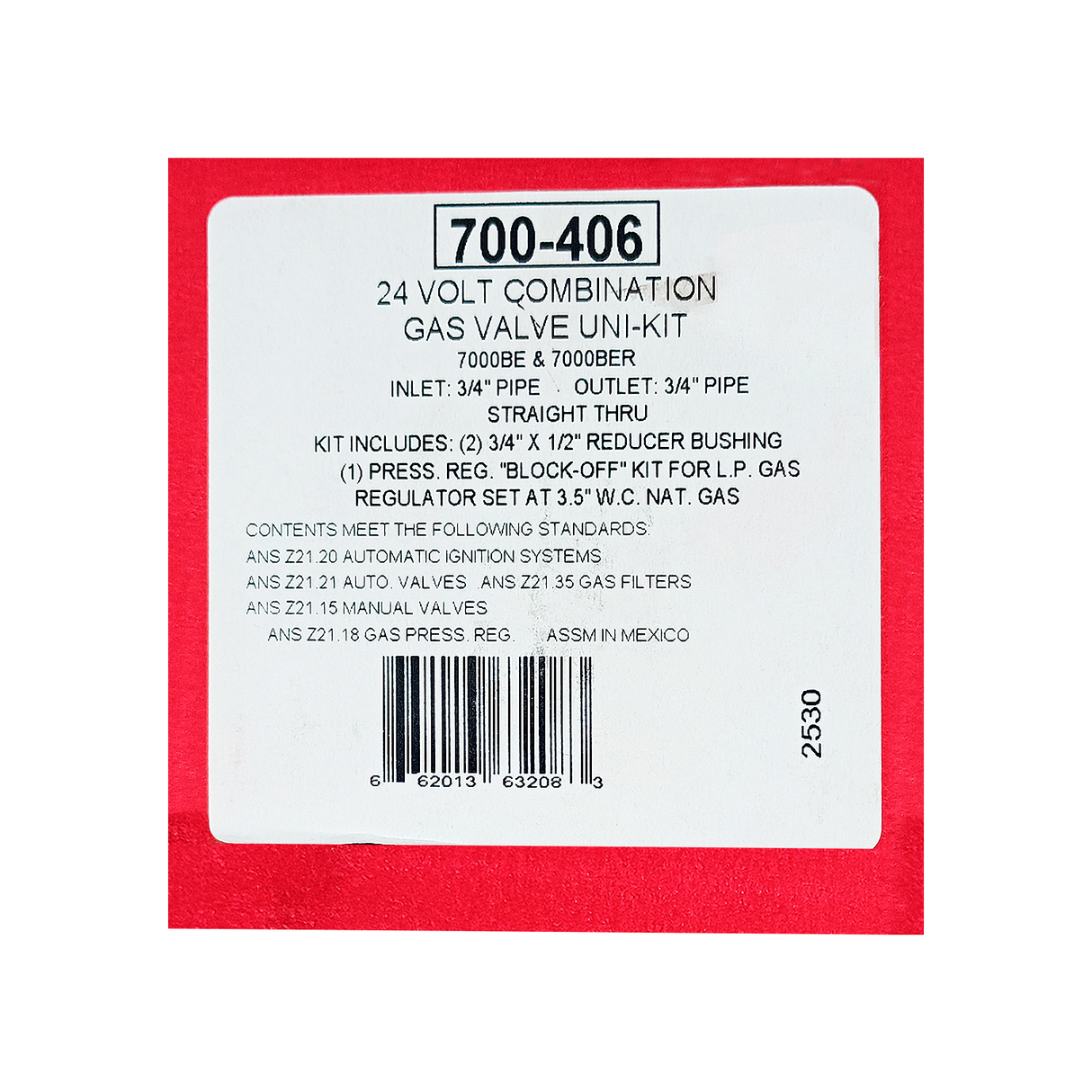 700-406 - Robertshaw - Válvula pilostática 24 VAC