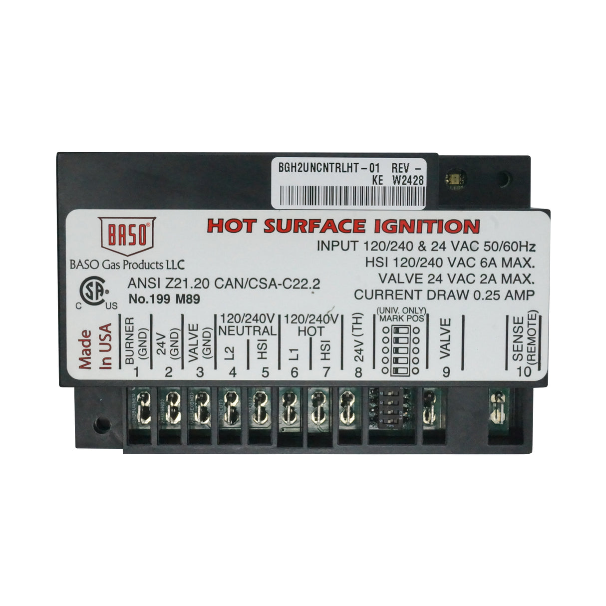 BGH2UNCNTRLHT-01C - Baso - Modulo de Ignicion Universal Superficie Caliente