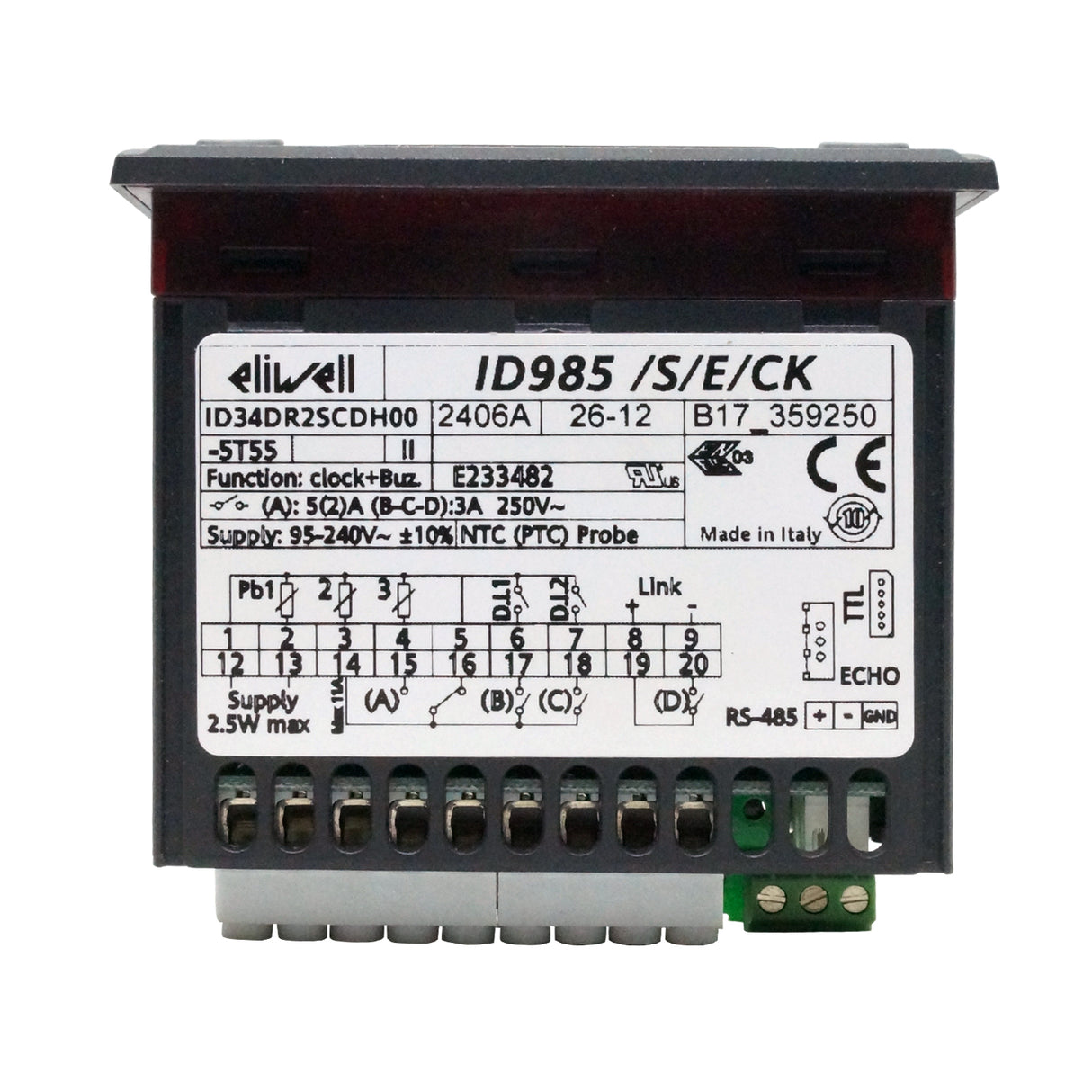 ID34DR2SCDH00 - Eliwell - Termostato • ID 985 / S / E / CK