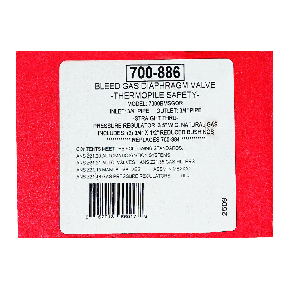 700-886 - Robertshaw - Válvula pilostática purga de aire (Bleed)