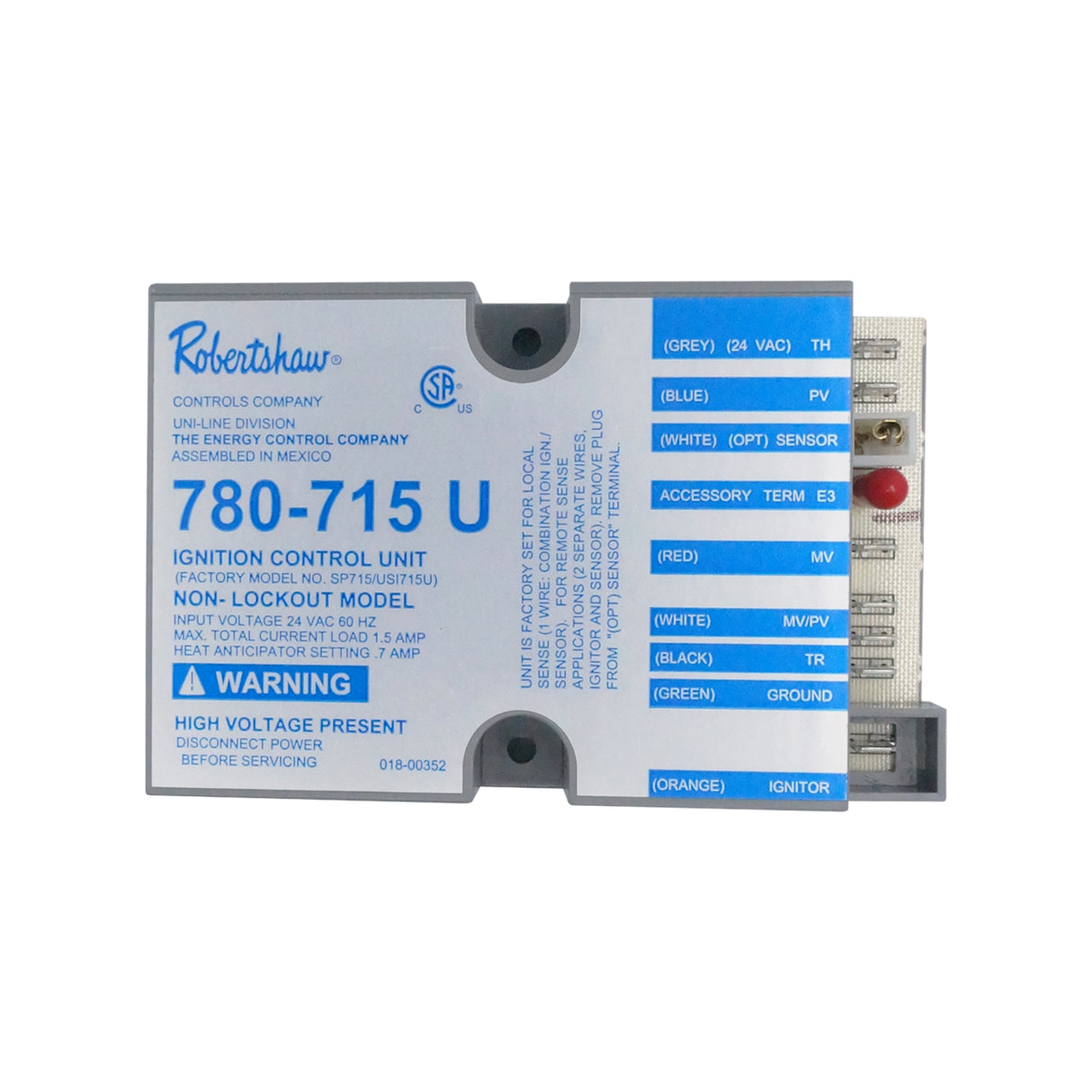 780-715 - Robertshaw - Modulo Ignicion Piloto Intermitente sin bloqueo