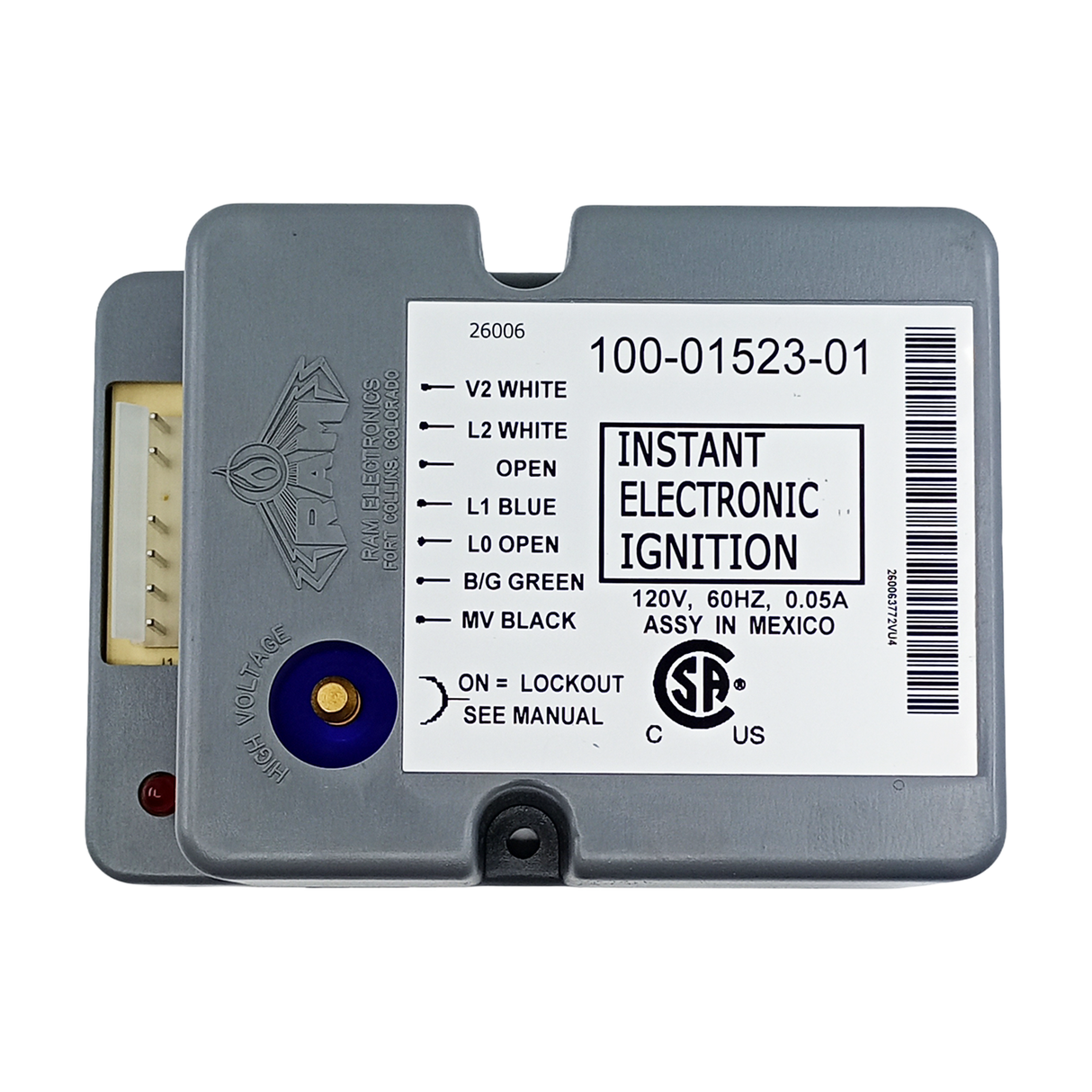 100-01523-01 - Robertshaw - Control de Ignicion RAM-1 120v chispa directa