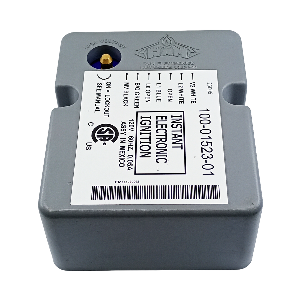 100-01523-01 - Robertshaw - Control de Ignicion RAM-1 120v chispa directa