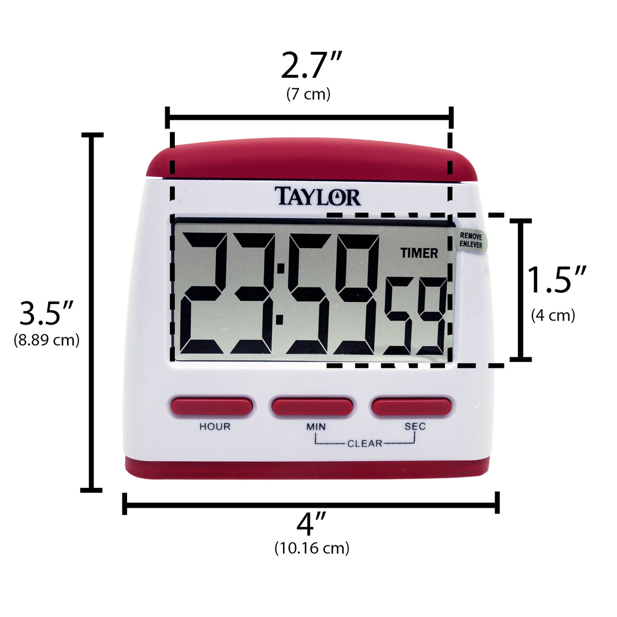 5853 - Taylor - Cronometro Temporizador Jumbo con Reloj