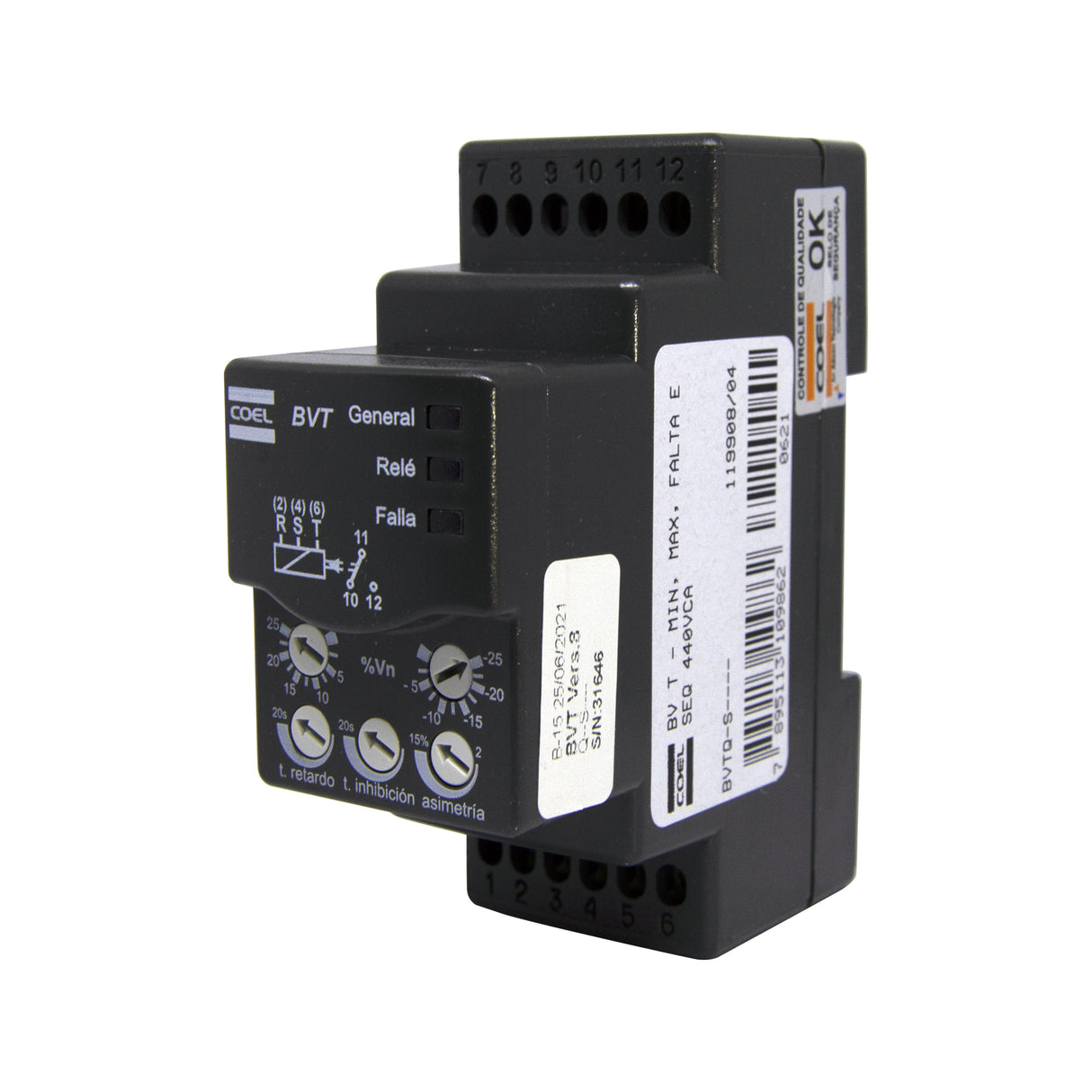 BVTQ - Coel - Protector de fase trifásico voltaje 440Vac