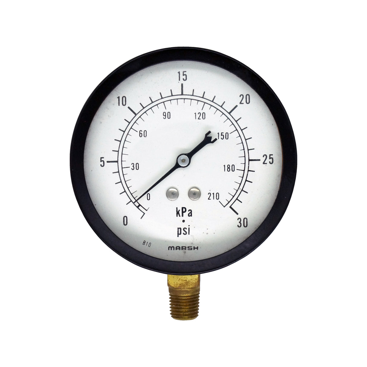 Manómetro - Marsh - 4.5" Rango 30Psi conexión 1/4 npt inf