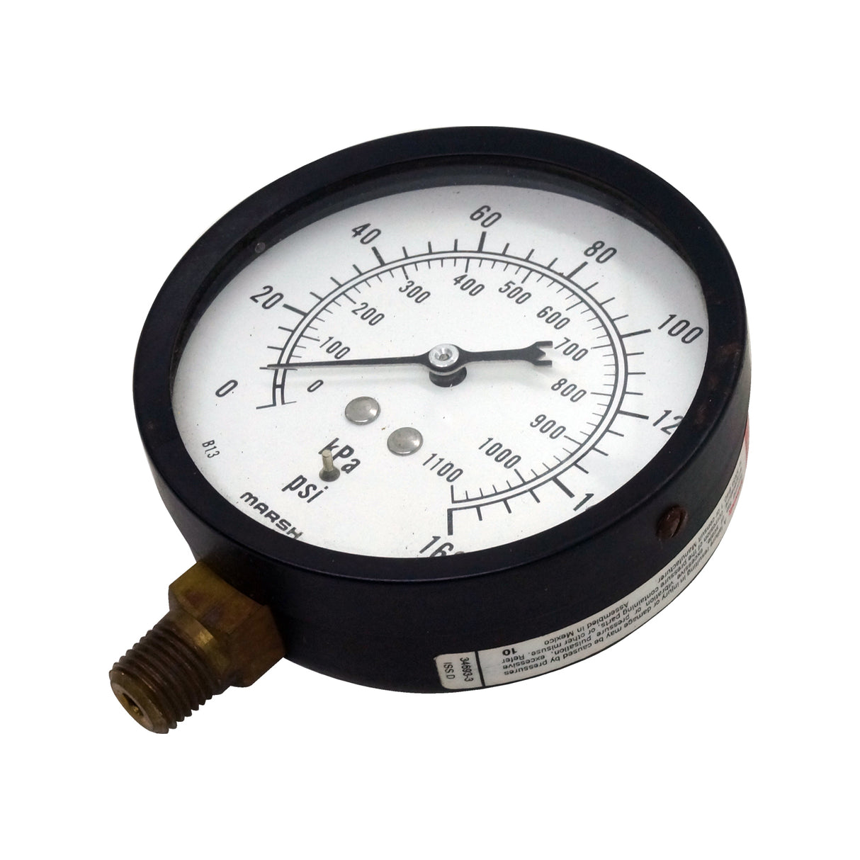 Manómetro - Marsh - 3.5" Rango 160Psi conexión 1/4 npt inf