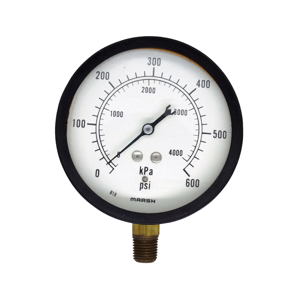Manómetro - Marsh - 3.5" Rango 0-600Psi conexión 1/4 npt inf