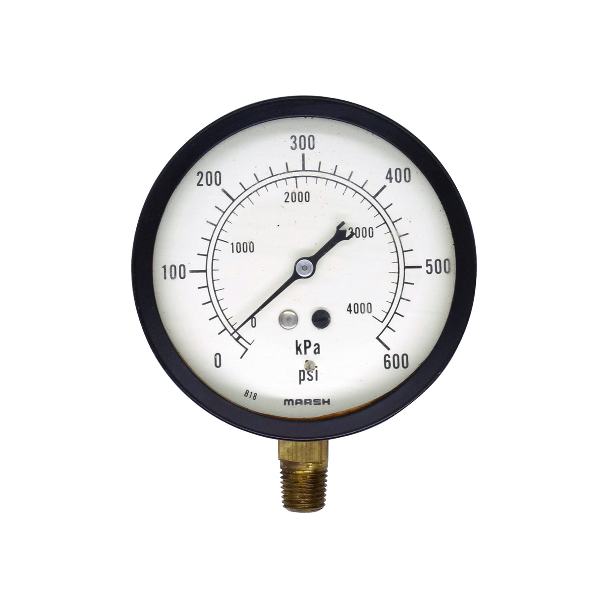Manómetro - Marsh - 4.5" Rango 0-600Psi conexión 1/4 npt inf