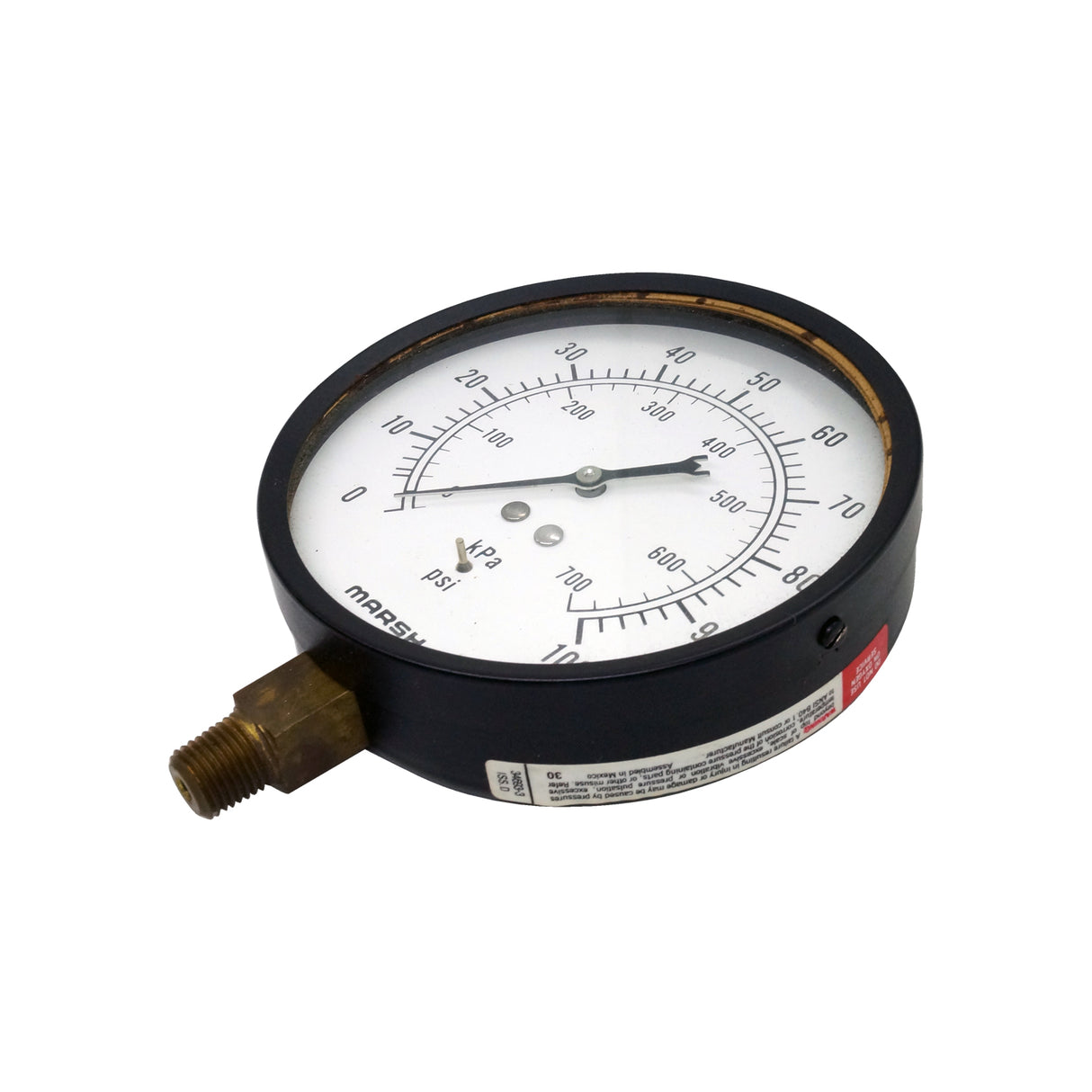 Manómetro - Marsh - 4.5" Rango 0-100Psi conexión 1/4 npt inf