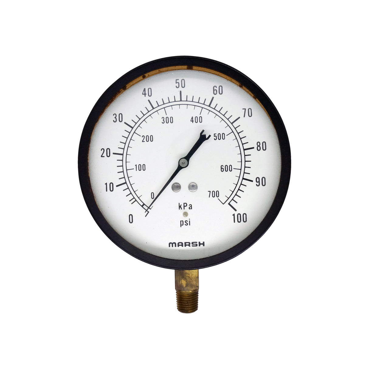 Manómetro - Marsh - 4.5" Rango 0-100Psi conexión 1/4 npt inf