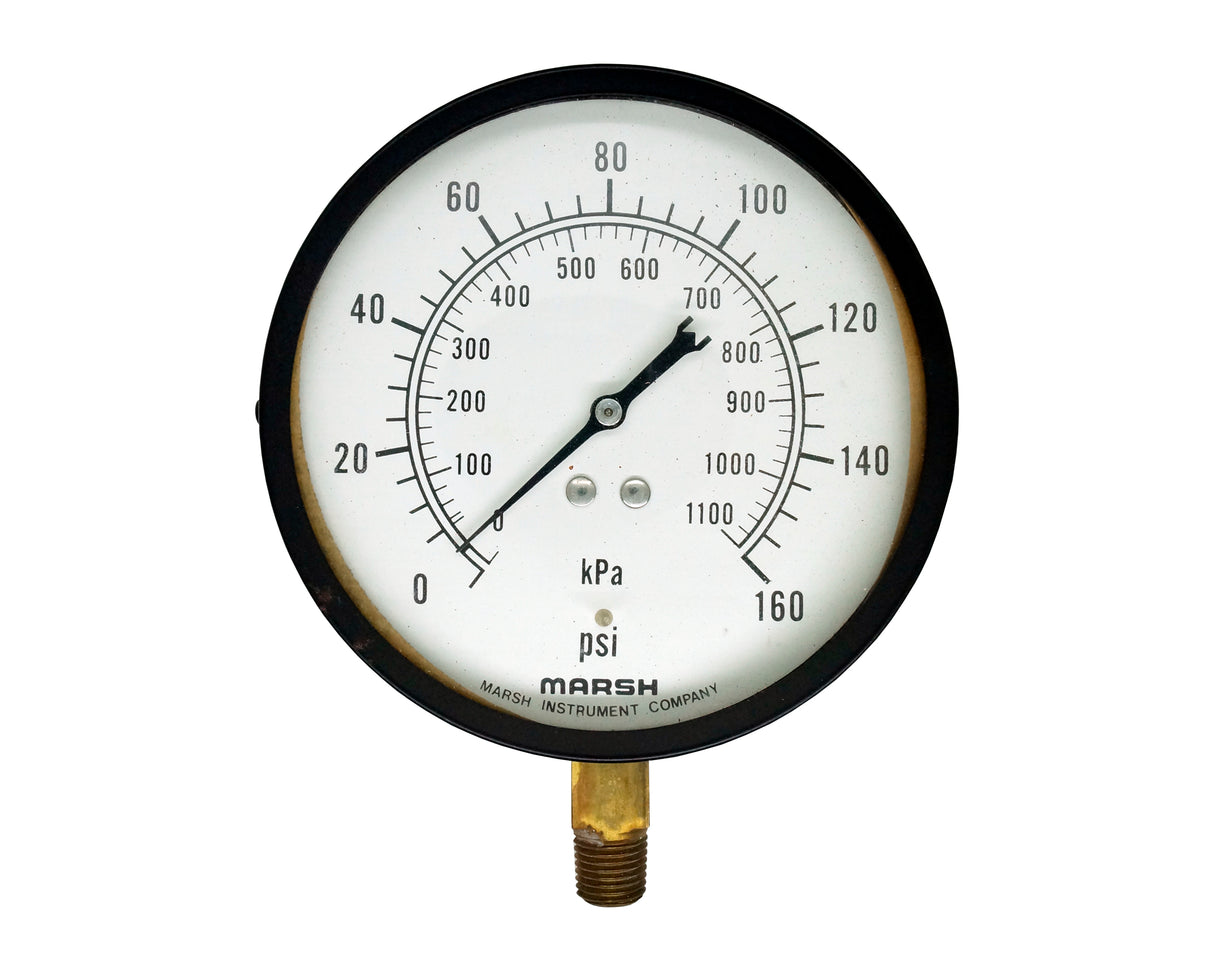 Manómetro - Marsh - 4.5" Rango 0-160Psi conexión 1/4 npt inf