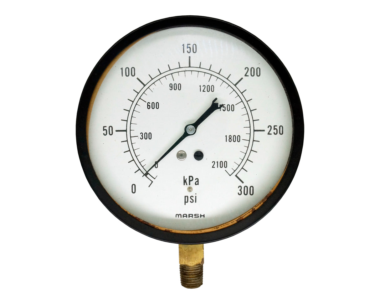 Manómetro - Marsh - 4.5" Rango 0-300Psi conexión 1/4 npt inf