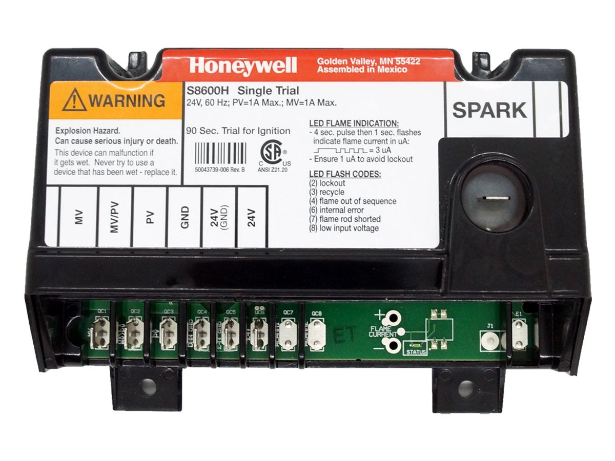 S8600H3002 - Honeywell - Modulo ignicion de Chispa Single Trial 24Vac