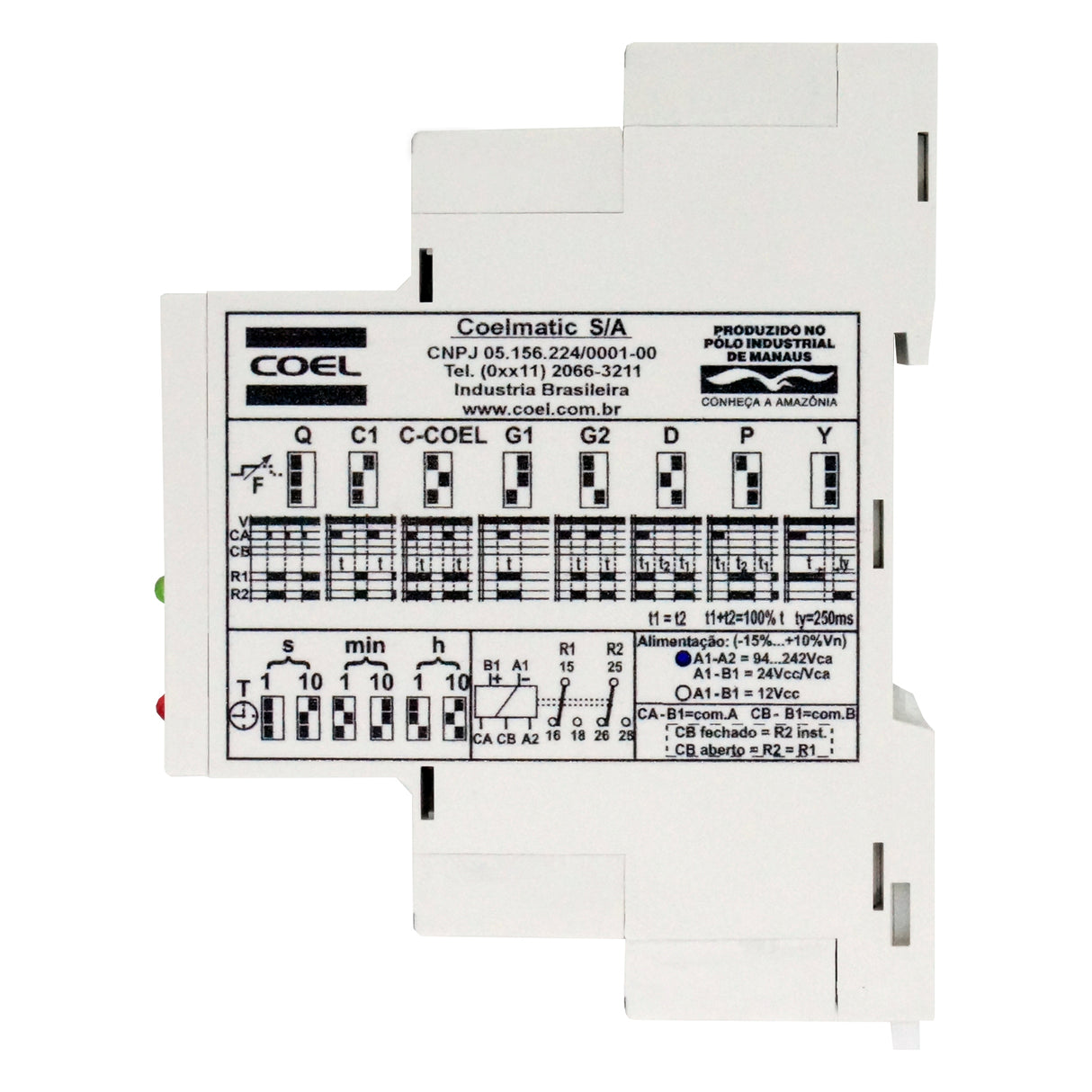 TW21 - Coel - Temporizador timer multifunción multiescala 90-240Vac