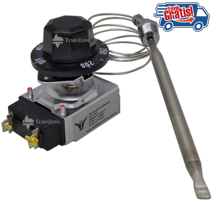 CC-1007 - Cooking Controls - Termostato milivolts Universal 0-400°F rosca 1/4"