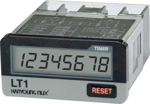 LT1 - Hanyoung - Horómetro sin voltaje 8 dígitos 48x24mm