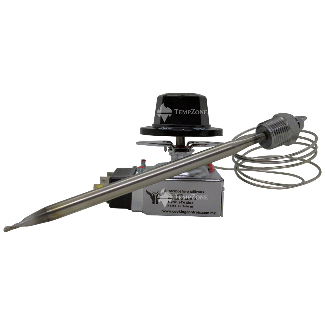 Termostato milivolts Universal Freidora 200-400°F Rosca 3/8" 36" Largo
