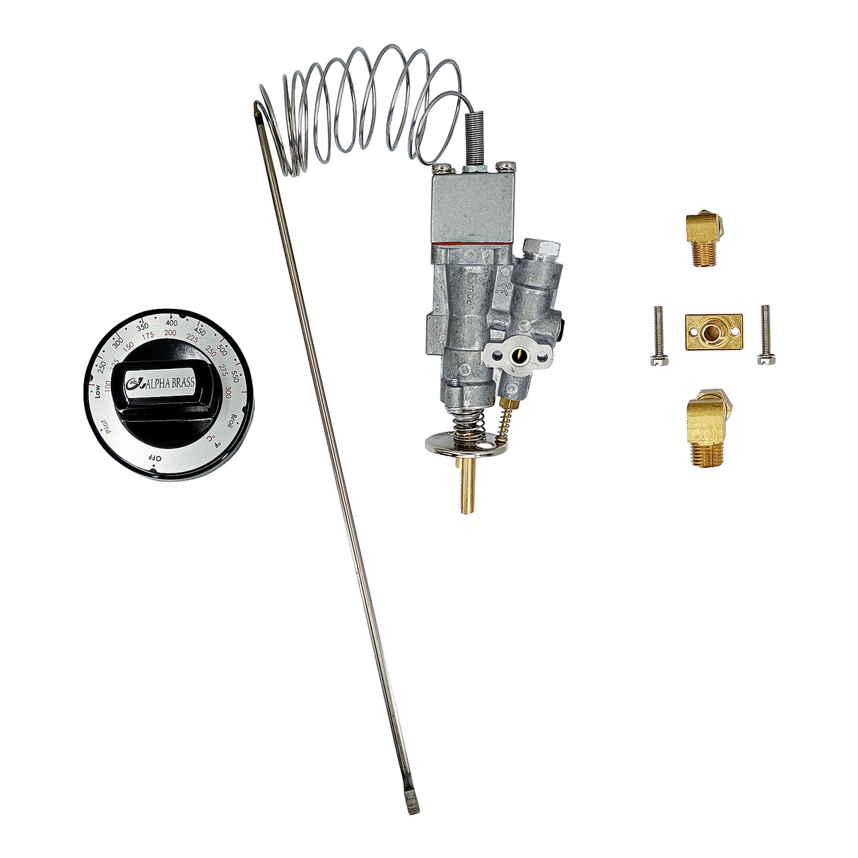 03A00012 - Alpha Brass - Termostato ABJC mecanico sin accesorios para estufas horno ASBER