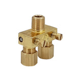 AP6-1-Alpha Brass - Valvula Piloto Dual con Ajuste  de gas  3/16 CC x 3/16 CC x 1/8 -27NPT