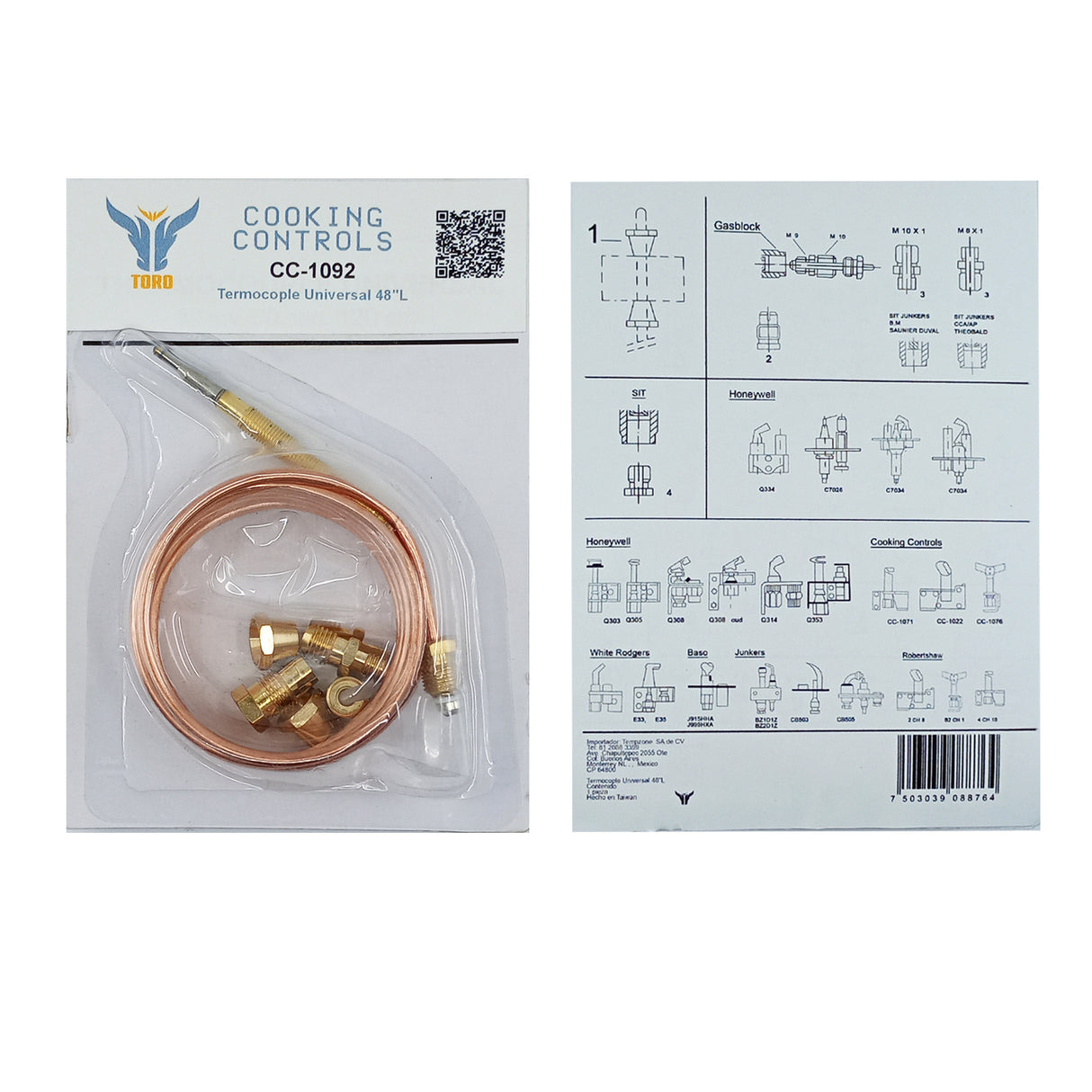 CC-2004 - Cooking Controls - Piloto tipo T con termocople