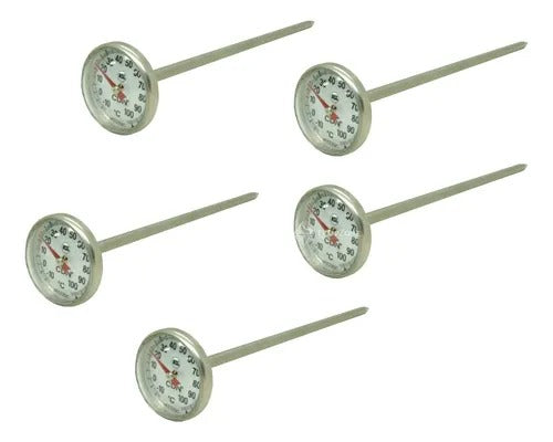 CN-2002 - CDN - Kit De 5 Termometros Bimetalico Cocina Mca Cdn -18 A 103°c Color Negro