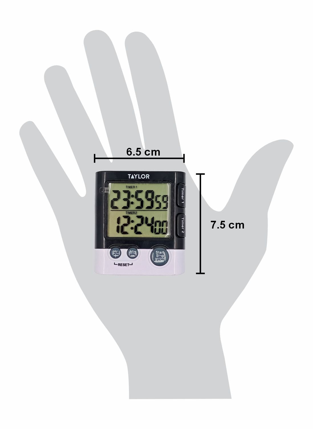 5828 - Taylor - Cronometro digital de 2 tiempos 23hr, 59min, 59seg
