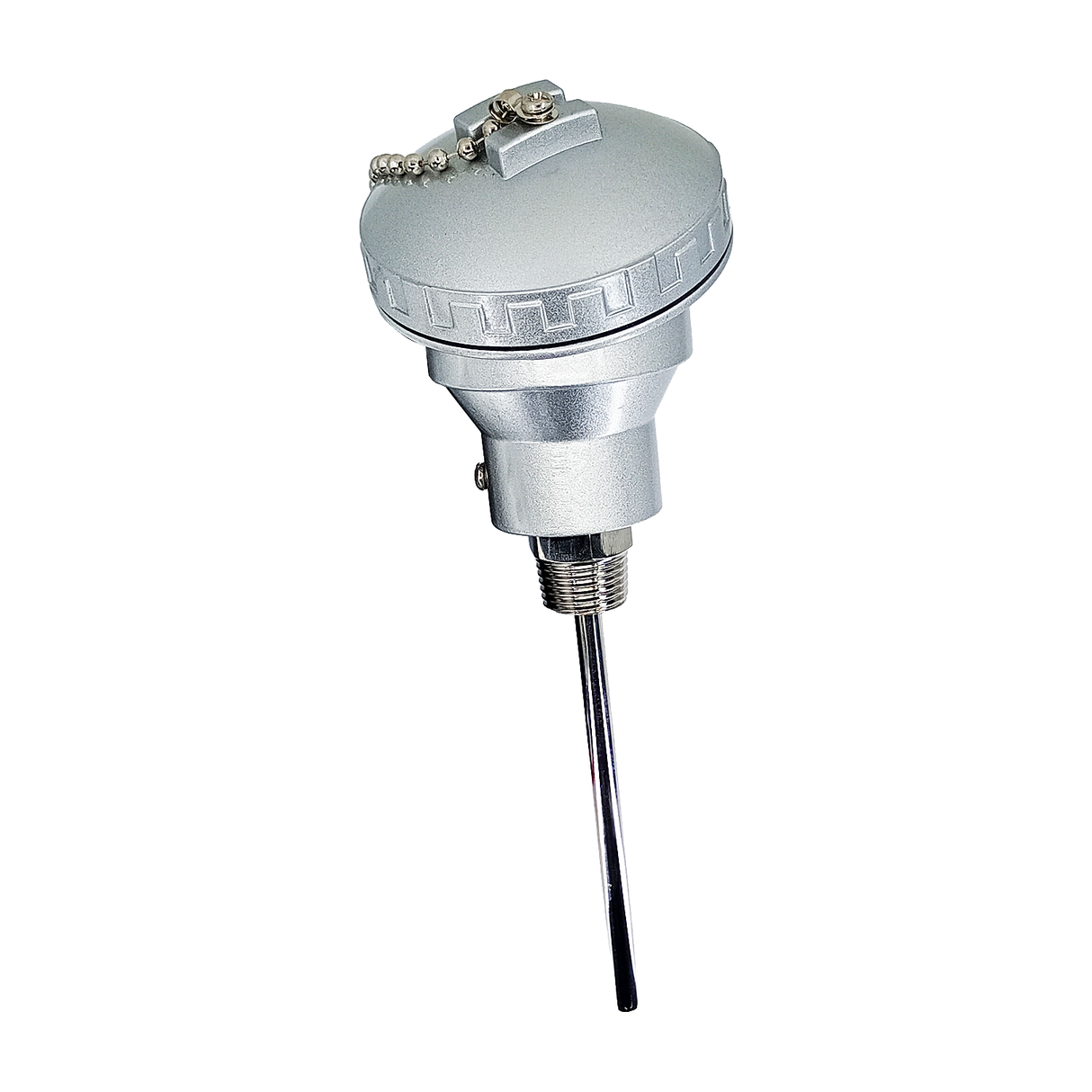 TJ14X4R12C - Tempzone - Termopar tipo J de 1/4  x 4  con rosca de 1/2  NPT cabeza marina y block