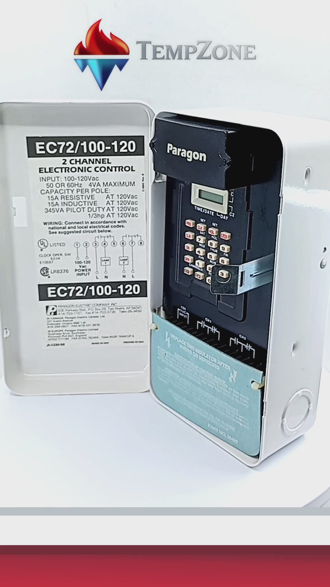 EC72/120 - Paragon - Timer 100-120VAC 50/60HZ 7 dias