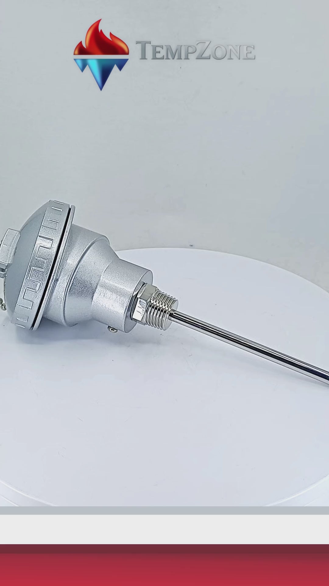 TJ14X4R12C - Tempzone - Termopar tipo J de 1/4  x 4  con rosca de 1/2  NPT cabeza marina y block