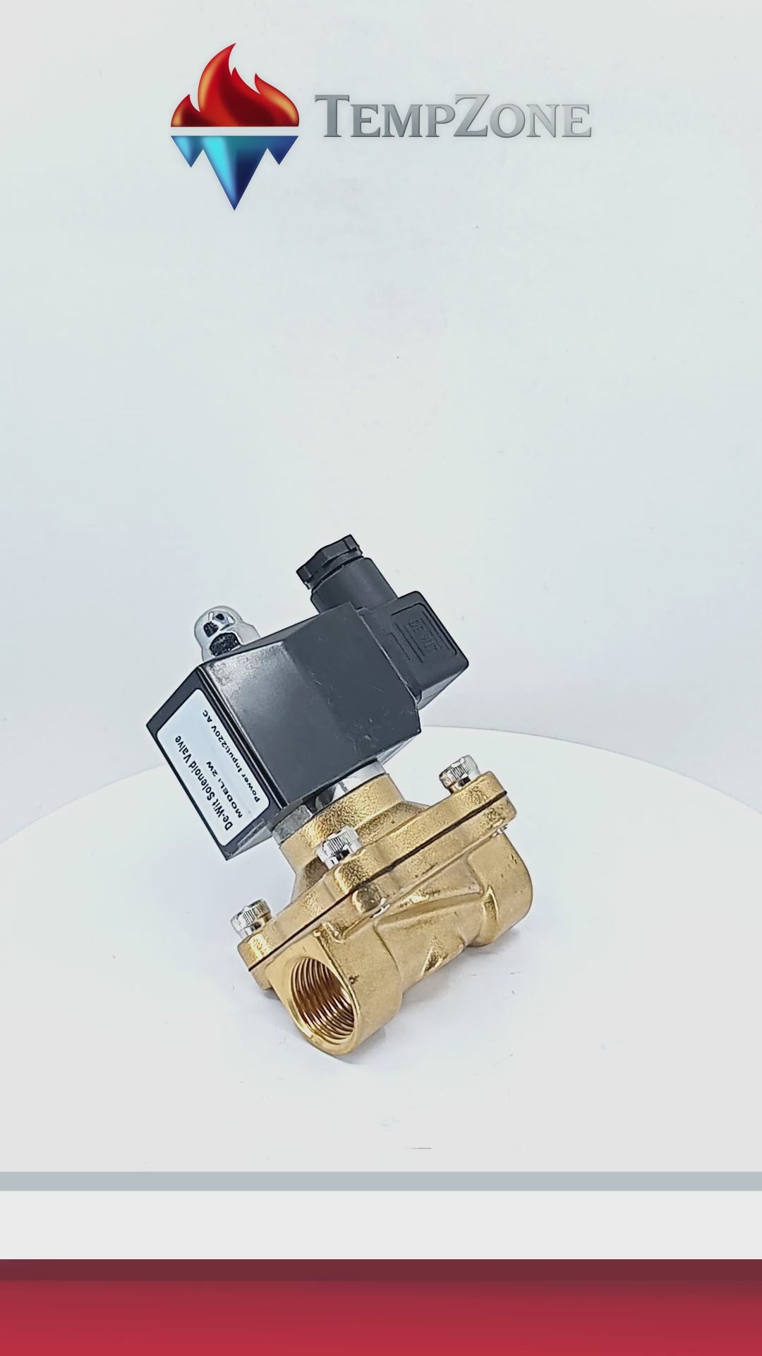 2W-1/2-220V - DeWit - Valvula solenoide para gas 1/2" NPT 110v NC, 0-150psi bronce
