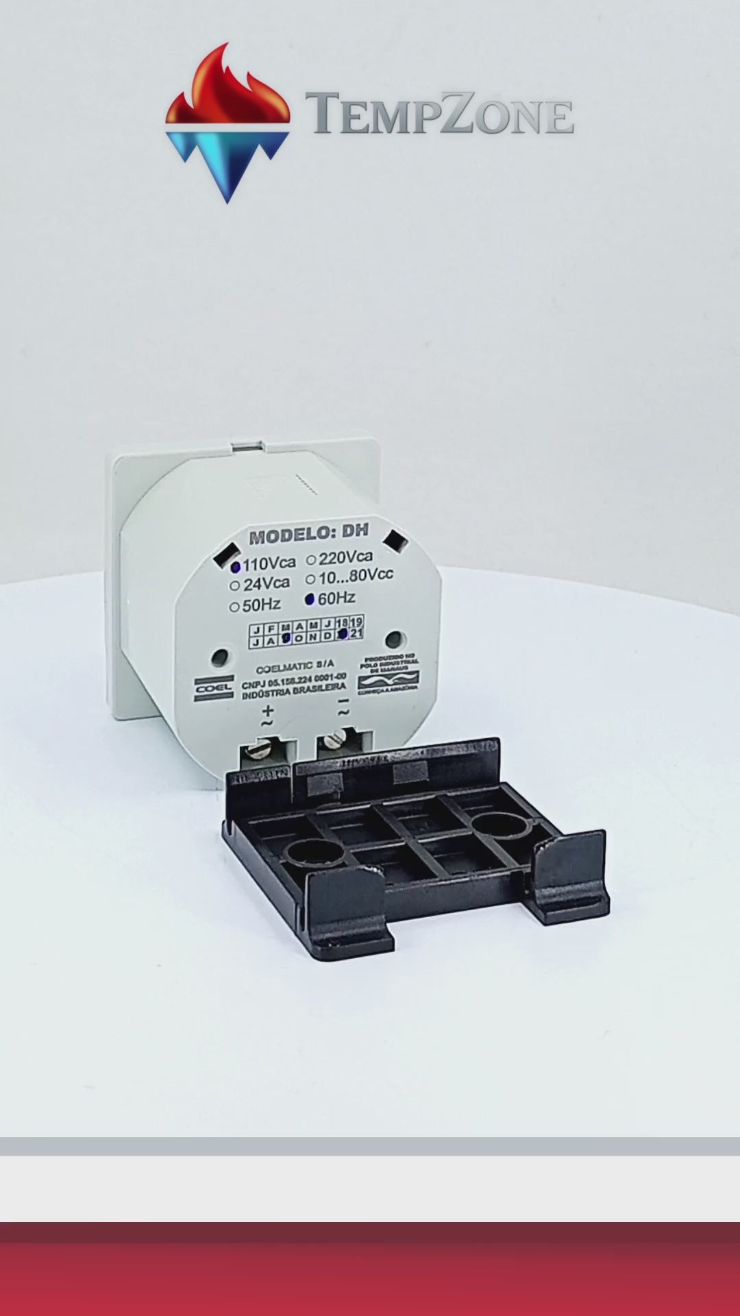 DHF1/100 - Coel - Horometro  totalizador de horas 110 Vac Montaje Riel Din