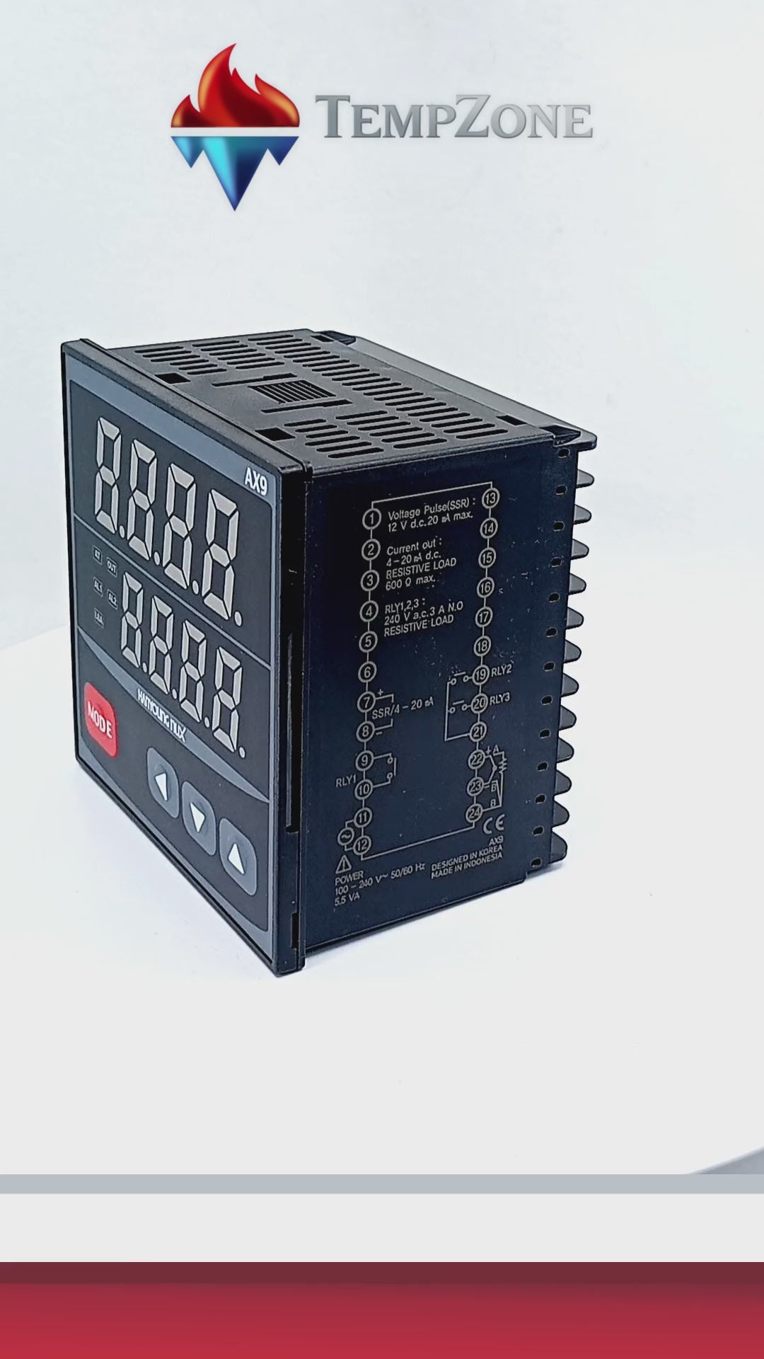 AX9-4A - Hanyoung - Control de temperatura digital 1/4 din