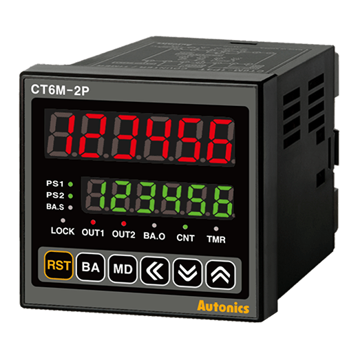 CT6M-2P4 - Autonics - Contador timer digital 72x72mm, 6 digitos, 2 preset, 100/240V