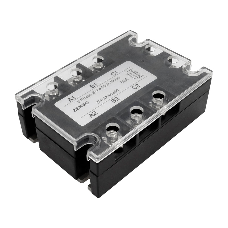 ZRS3AA6660 - Zenso - Relevador de estado solido trifasico 60amp control 90-280Vac
